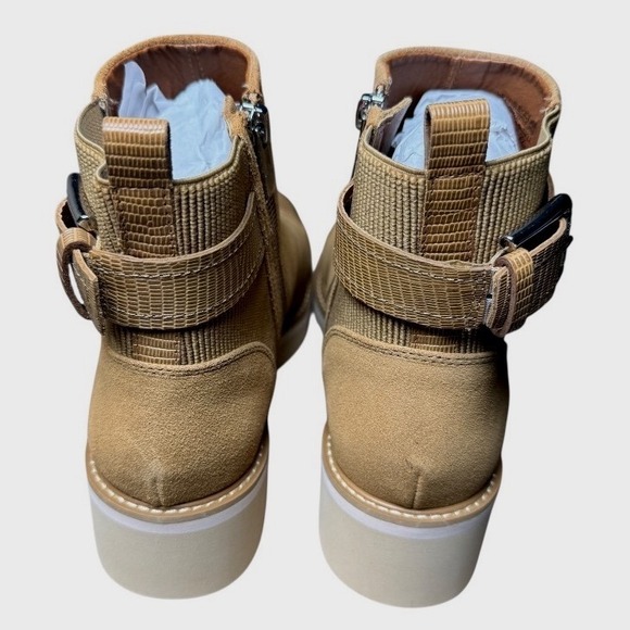 Donald Pliner Tinsley Caramel Calf Suede Ankle Boots Wedge Women 9.5 - Picture 5 of 10